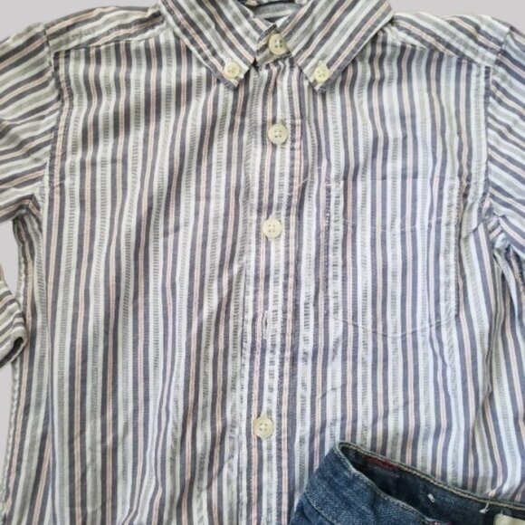 THE CHILDREN’S PLACE Striped Shirt WONDERKIDS Denim Jeans Boys 24m – 2T - Picture 3 of 6